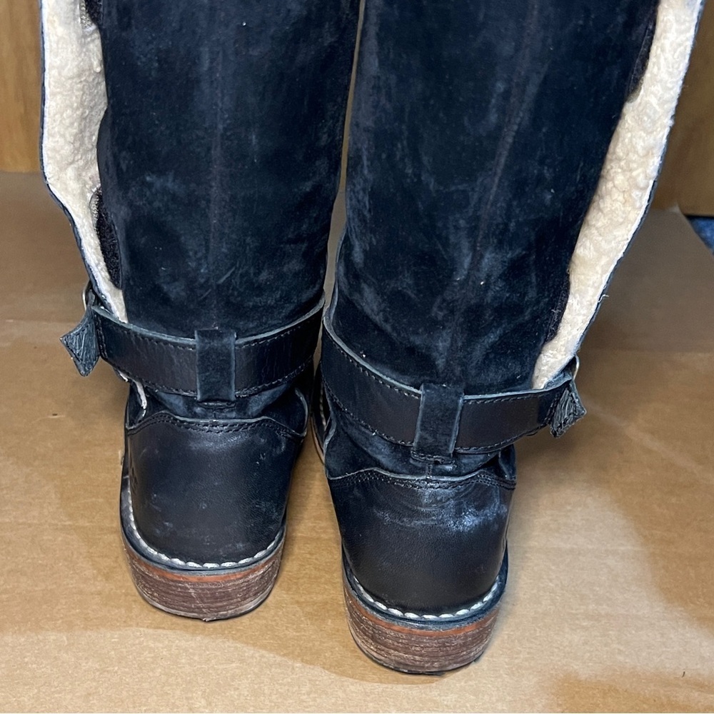 UGG US 6 Knee High Black Suede Side Buckle Tall Riding Boots Australia - Picture 13 of 15